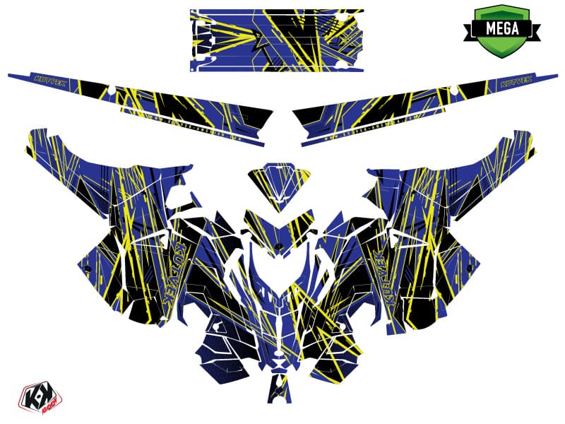 Snowmobile POLARIS RMK PRO AXYS LINE-X Blue graphic kit | Polaris | Kutvek - View 4