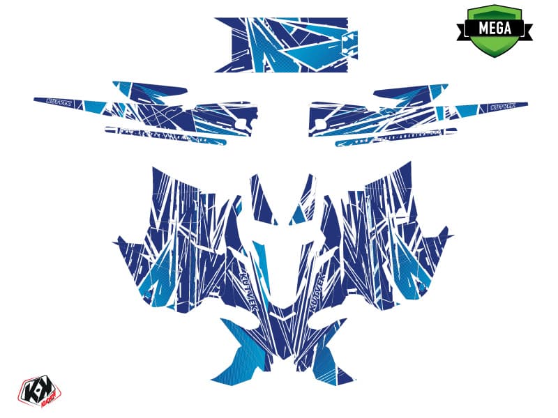 Snowmobile YAMAHA SIDEWINDER SRX LINE-X Blue graphic kit | Yamaha | Kutvek - View 4