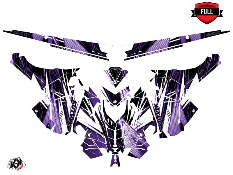 Snowmobile POLARIS RMK PRO AXYS LINE-X Mauve graphic kit | Polaris | Kutvek - View 3