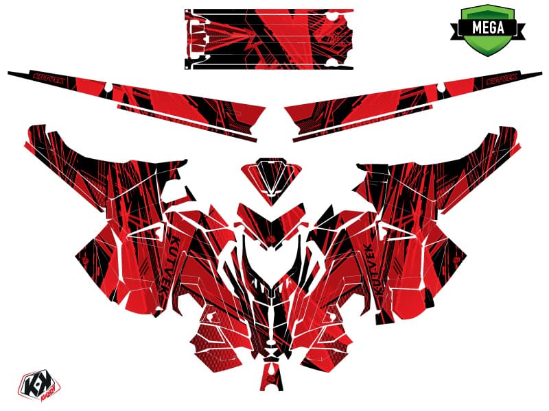 Snowmobile POLARIS RMK PRO AXYS LINE-X Red graphic kit | Polaris | Kutvek - View 4