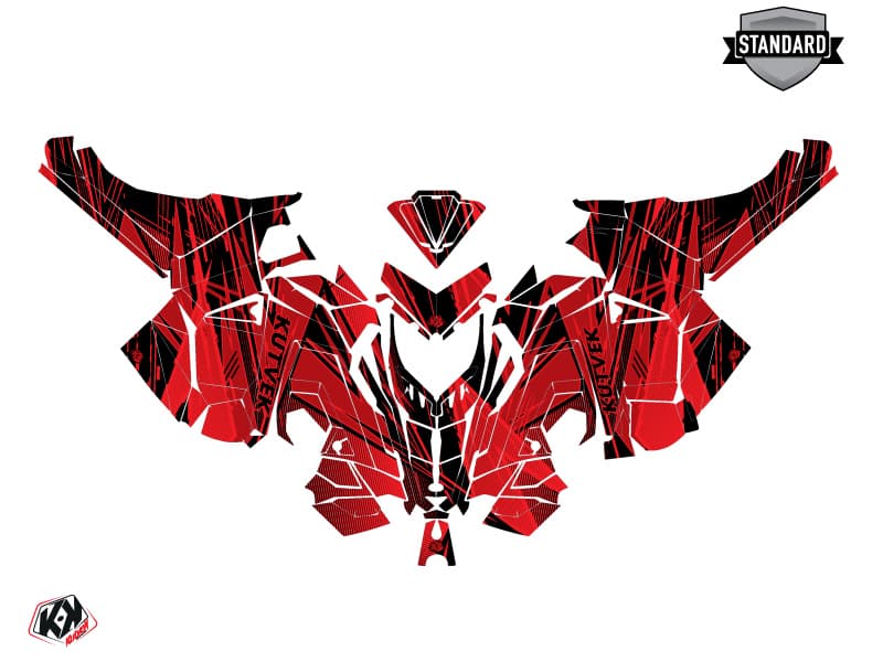 Kit graphique Motoneige POLARIS 600R Race Sled LINE-X Rouge | Polaris | Kutvek - View 2