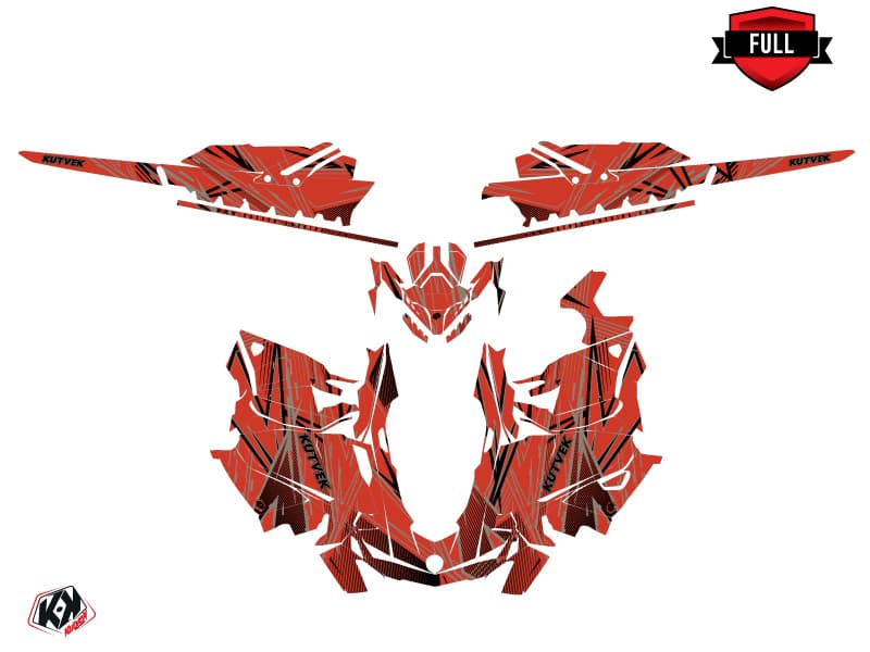 snowmobile skidoo backcountry sport line-x red  graphic kit | Skidoo | Kutvek - View 3