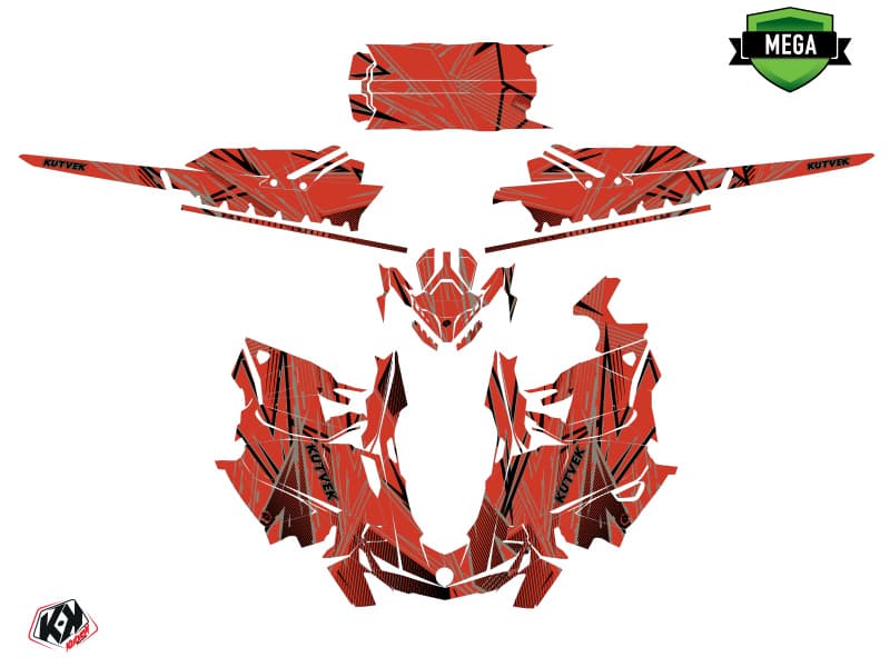 snowmobile skidoo backcountry sport line-x red  graphic kit | Skidoo | Kutvek - View 4