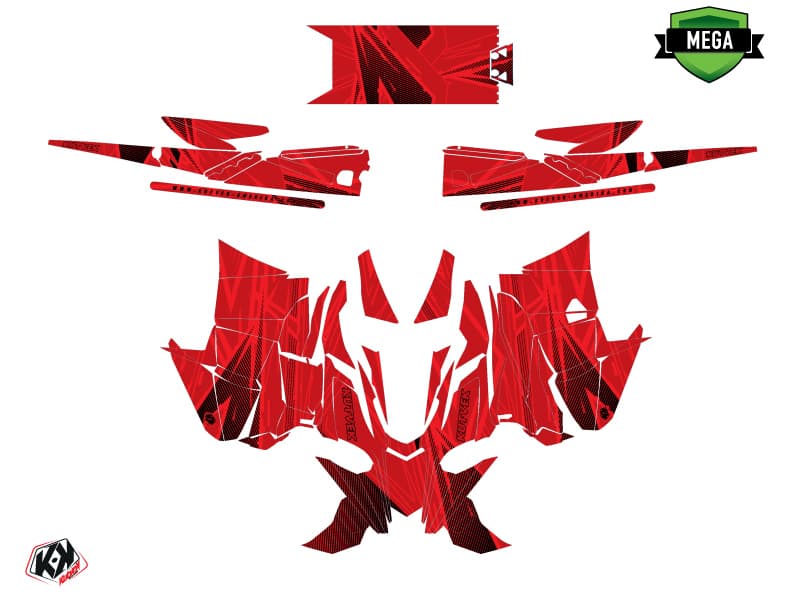 Snowmobile YAMAHA SIDEWINDER SRX LINE-X Red graphic kit | Yamaha | Kutvek - View 4