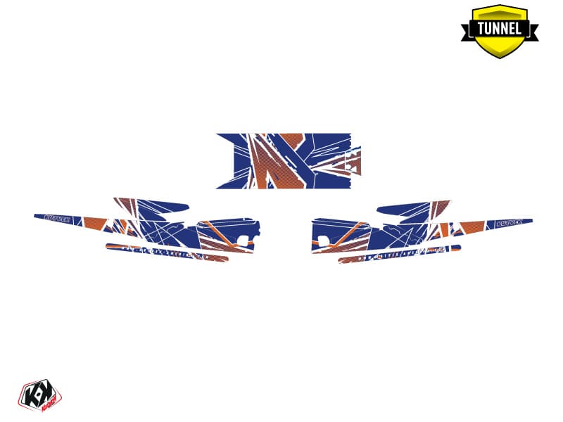Snowmobile YAMAHA SIDEWINDER SRX LINE-X Blue-Orange graphic kit | Yamaha | Kutvek - View 5