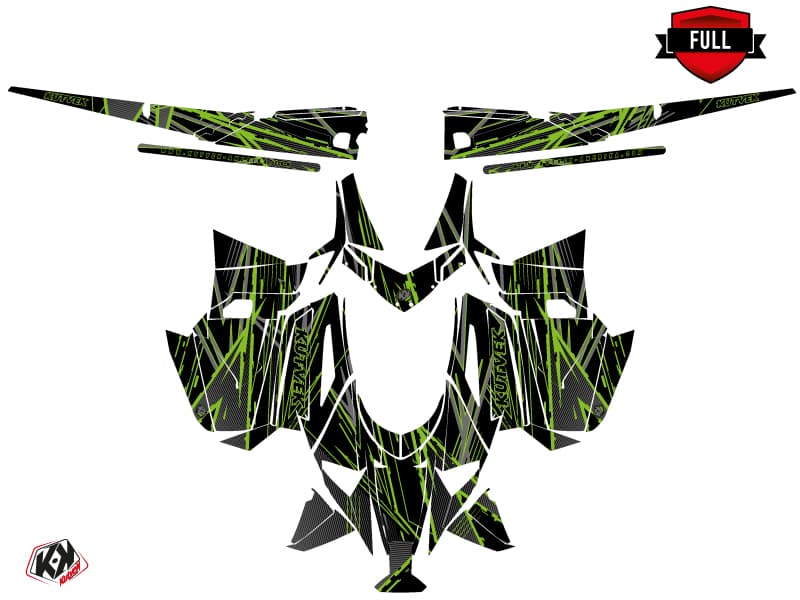 Arctic Cat M Alpha One Line-X Black-Green Snowmobile Graphic Kit | Arctic Cat | Kutvek - View 3