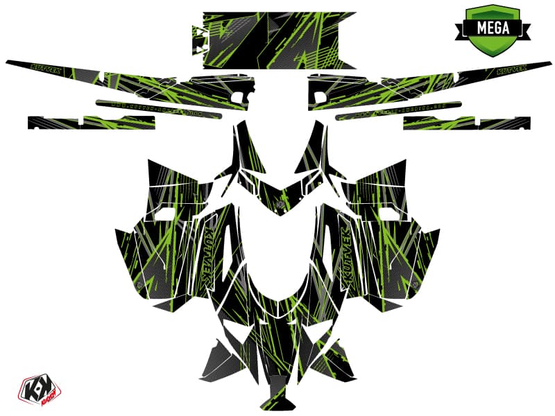 Arctic Cat M Alpha One Line-X Black-Green Snowmobile Graphic Kit | Arctic Cat | Kutvek - View 4