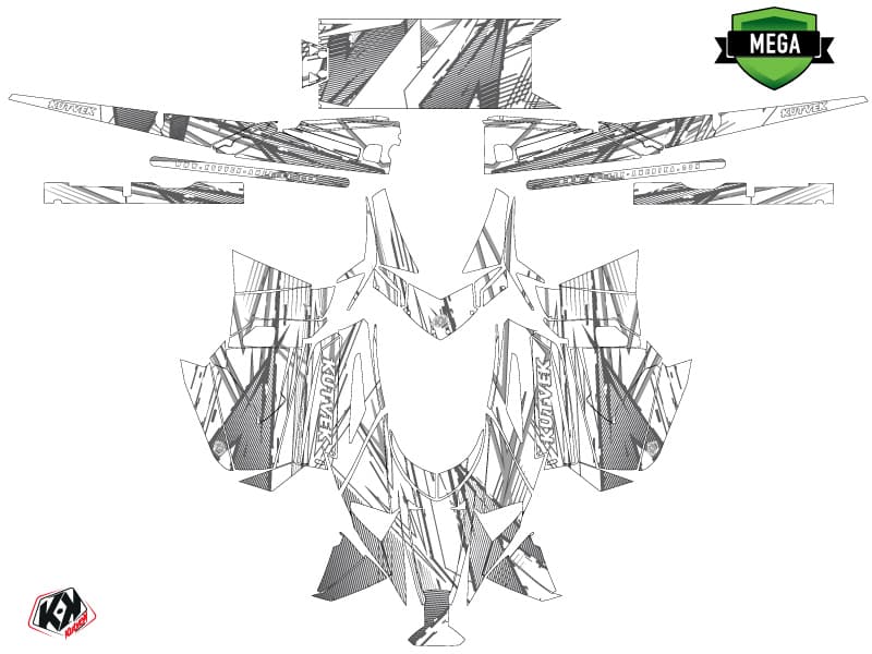 Arctic Cat M Alpha One Line-X White Snowmobile Graphic Kit | Arctic Cat | Kutvek - View 4