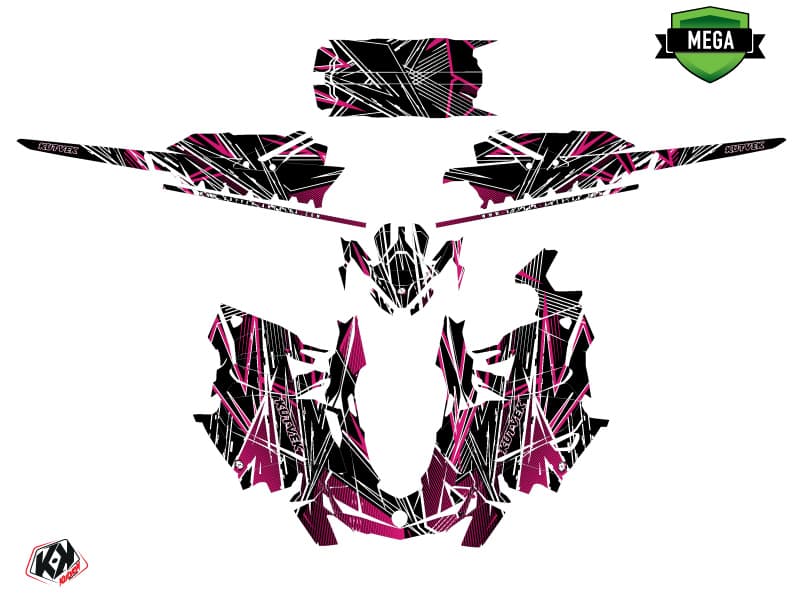 snowmobile skidoo backcountry sport line-x black-pink  graphic kit | Skidoo | Kutvek - View 4