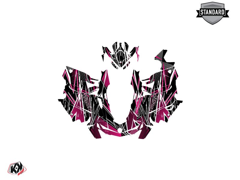 Kit graphique Motoneige SKIDOO GRAND TOURING LIMITED 600R E-TEC LINE-X Noir-Rose | Skidoo | Kutvek - View 2