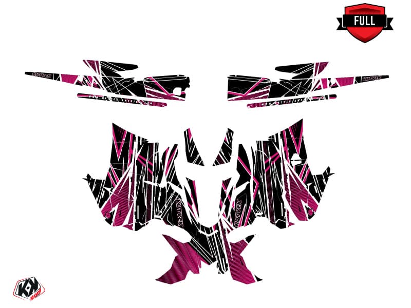 Snowmobile YAMAHA SIDEWINDER SRX LINE-X Black-Pink graphic kit | Yamaha | Kutvek - View 3
