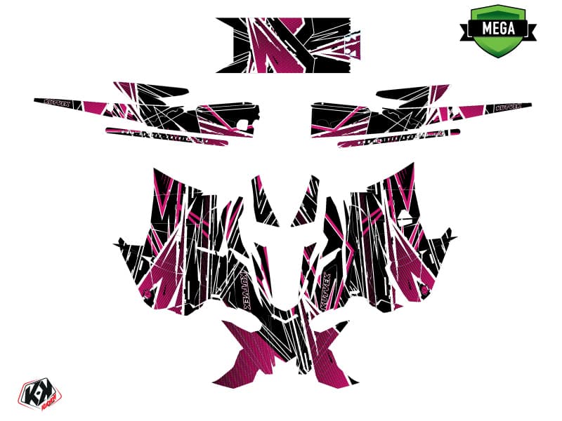 Snowmobile YAMAHA SIDEWINDER SRX LINE-X Black-Pink graphic kit | Yamaha | Kutvek - View 4