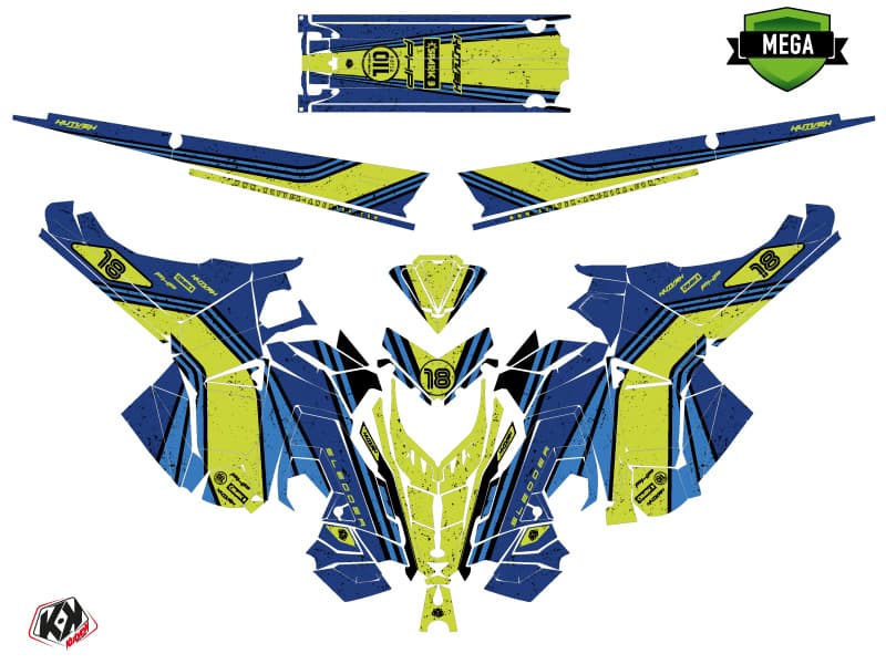 Snowmobile POLARIS RMK PRO AXYS SLEDDER Blue graphic kit | Polaris | Kutvek - View 4