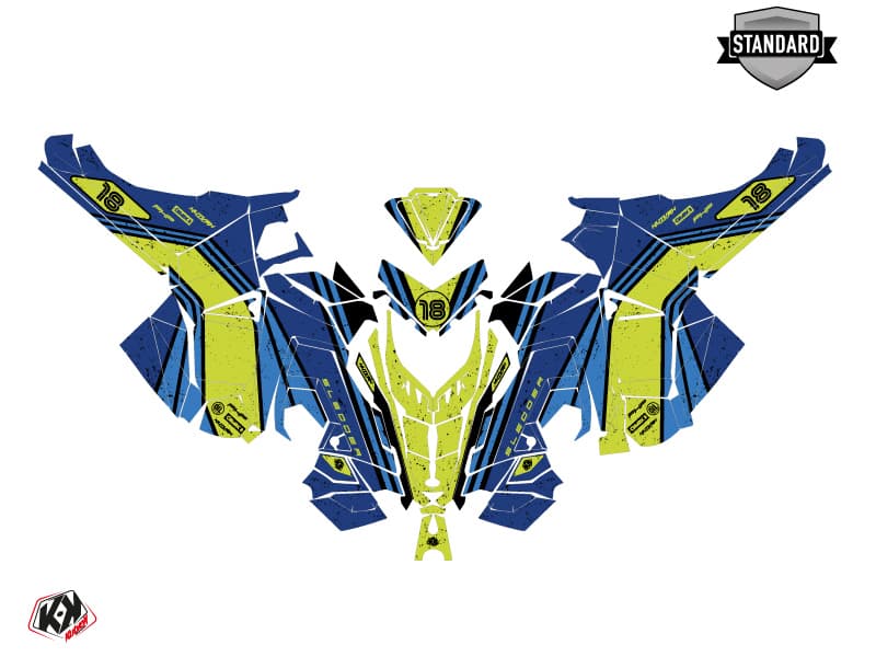 Kit graphique Motoneige POLARIS 600R Race Sled SLEDDER Bleu | Polaris | Kutvek - View 2