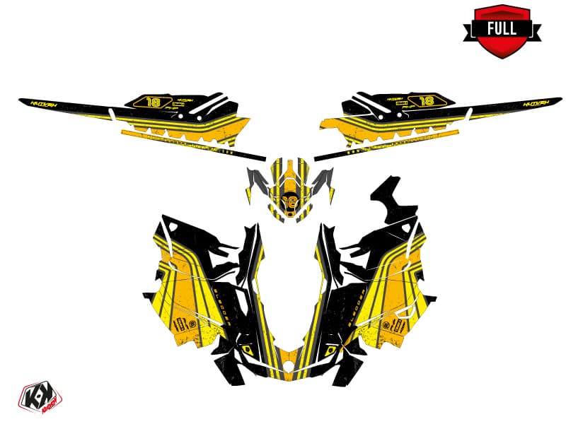 snowmobile skidoo backcountry sport sledder black-yellow serie graphic kit | Skidoo | Kutvek - View 3
