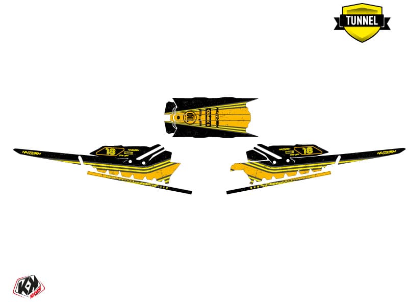 snowmobile skidoo backcountry sport sledder black-yellow serie graphic kit | Skidoo | Kutvek - View 5