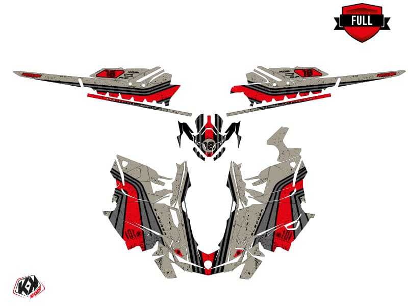 snowmobile skidoo backcountry sport sledder red  graphic kit | Skidoo | Kutvek - View 3