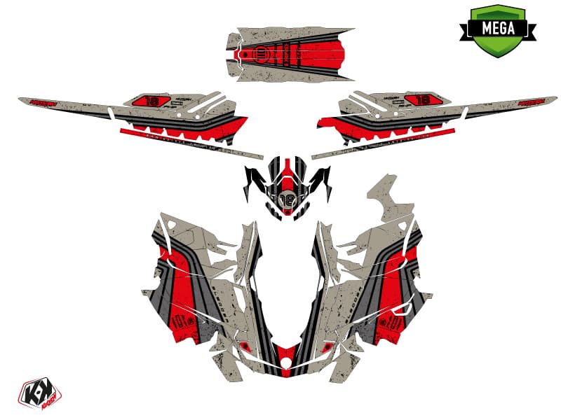 snowmobile skidoo backcountry sport sledder red  graphic kit | Skidoo | Kutvek - View 4
