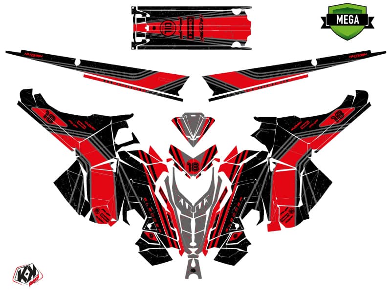 Snowmobile POLARIS RMK PRO AXYS SLEDDER Black-Red graphic kit | Polaris | Kutvek - View 4