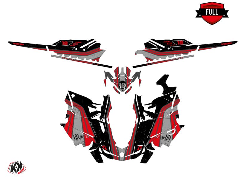 snowmobile skidoo backcountry sport sledder black-red  graphic kit | Skidoo | Kutvek - View 3