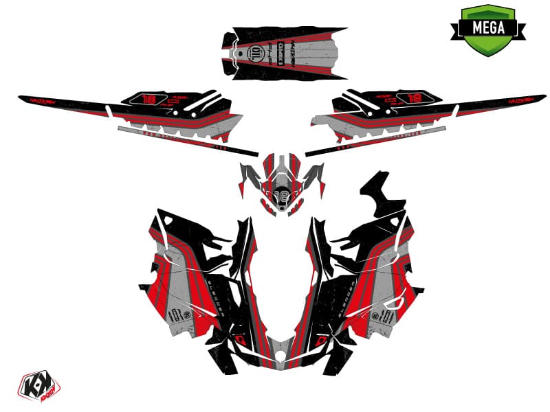 snowmobile skidoo backcountry sport sledder black-red  graphic kit | Skidoo | Kutvek - View 4