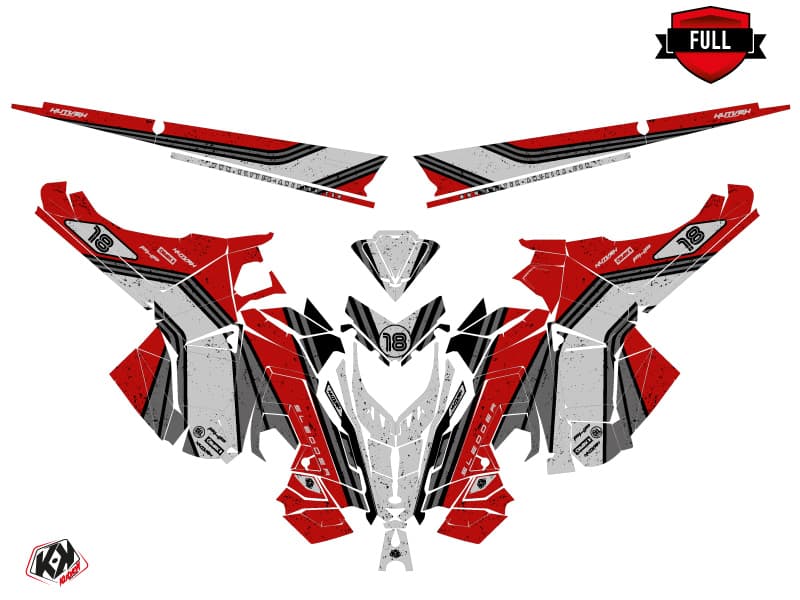 Snowmobile POLARIS RMK PRO AXYS SLEDDER Red-Grey graphic kit | Polaris | Kutvek - View 3