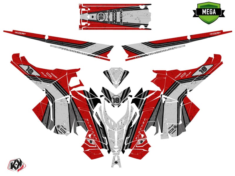Snowmobile POLARIS RMK PRO AXYS SLEDDER Red-Grey graphic kit | Polaris | Kutvek - View 4