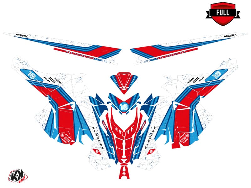 Snowmobile POLARIS RMK PRO AXYS SLEDDER White-Blue graphic kit | Polaris | Kutvek - View 3