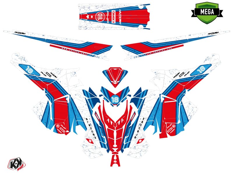 Snowmobile POLARIS RMK PRO AXYS SLEDDER White-Blue graphic kit | Polaris | Kutvek - View 4