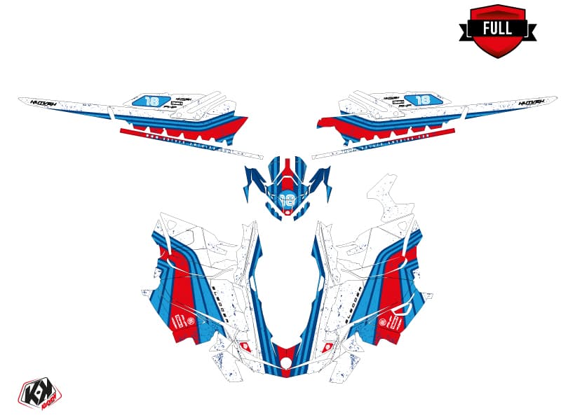 snowmobile skidoo backcountry sport sledder white-blue serie graphic kit | Skidoo | Kutvek - View 3
