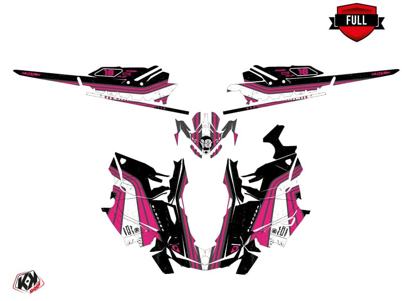 snowmobile skidoo backcountry sport sledder black-pink  graphic kit | Skidoo | Kutvek - View 3