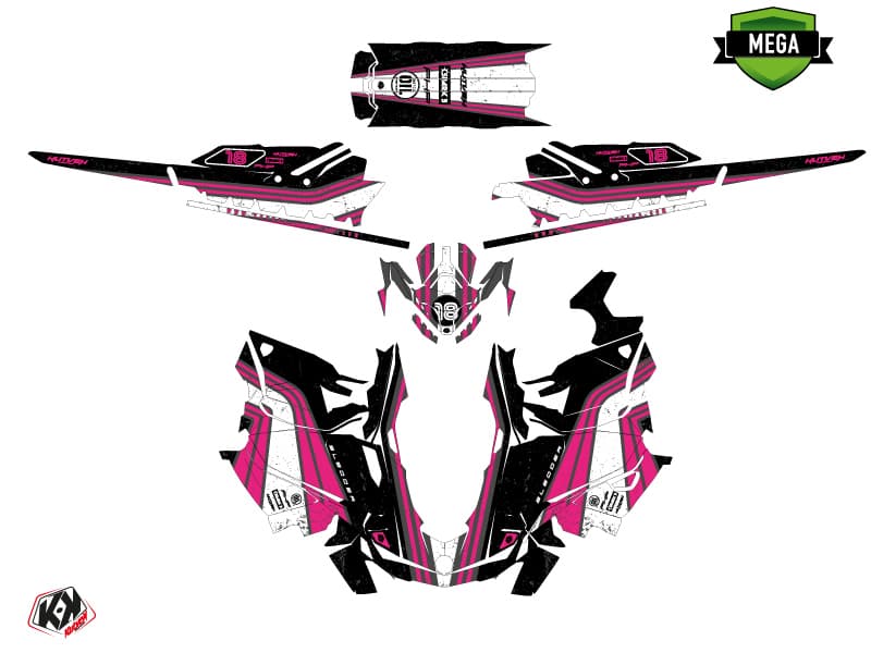 snowmobile skidoo backcountry sport sledder black-pink  graphic kit | Skidoo | Kutvek - View 4