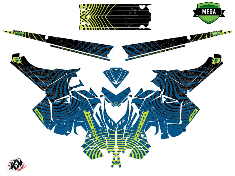 Snowmobile POLARIS RMK PRO AXYS SNW Blue graphic kit | Polaris | Kutvek - View 4