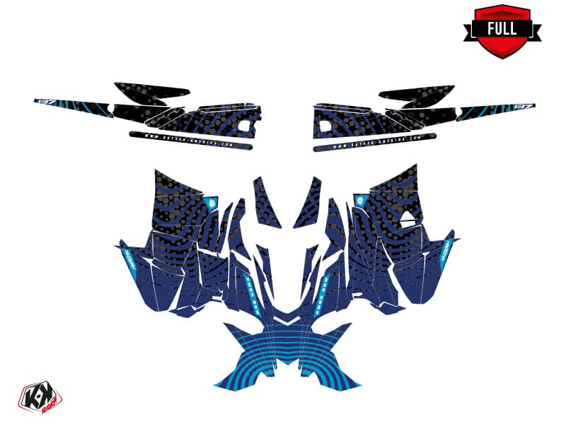 Snowmobile YAMAHA SIDEWINDER SRX SNW Blue graphic kit | Yamaha | Kutvek - View 3
