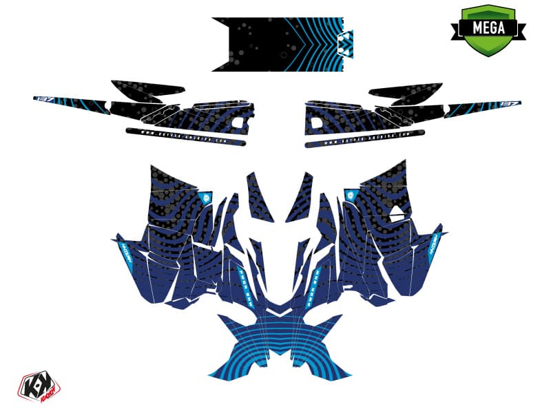 Snowmobile YAMAHA SIDEWINDER SRX SNW Blue graphic kit | Yamaha | Kutvek - View 4