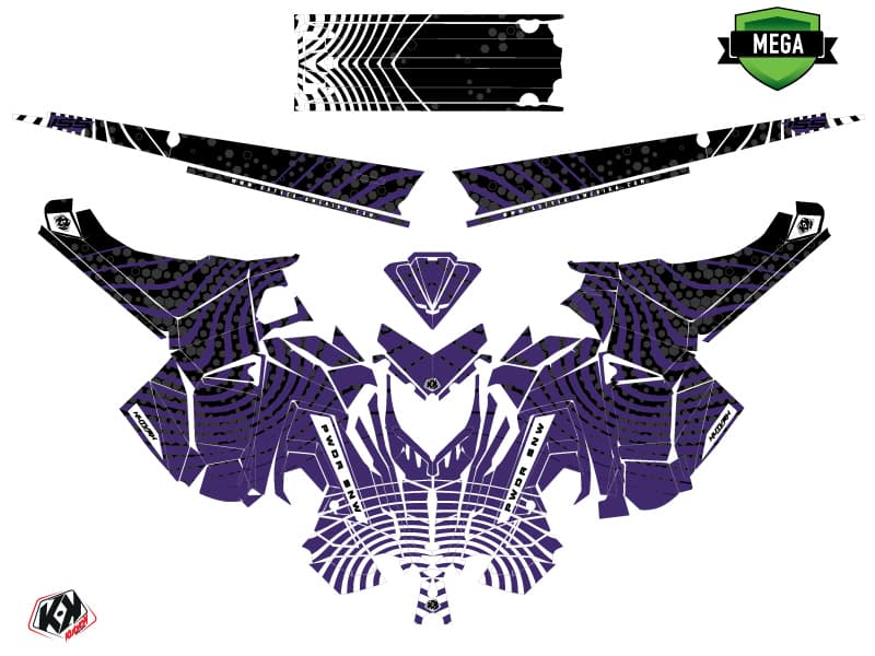 Snowmobile POLARIS RMK PRO AXYS SNW Mauve graphic kit | Polaris | Kutvek - View 4