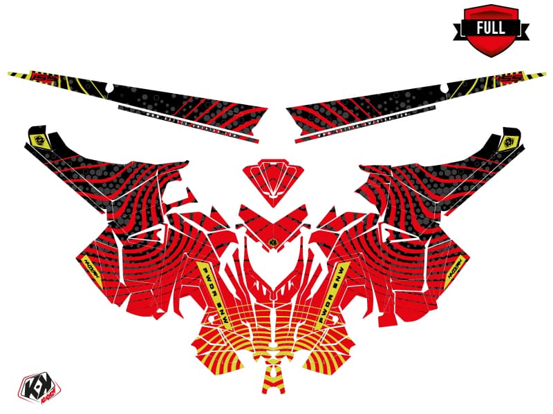 Snowmobile POLARIS RMK PRO AXYS SNW Red-Lime graphic kit | Polaris | Kutvek - View 3