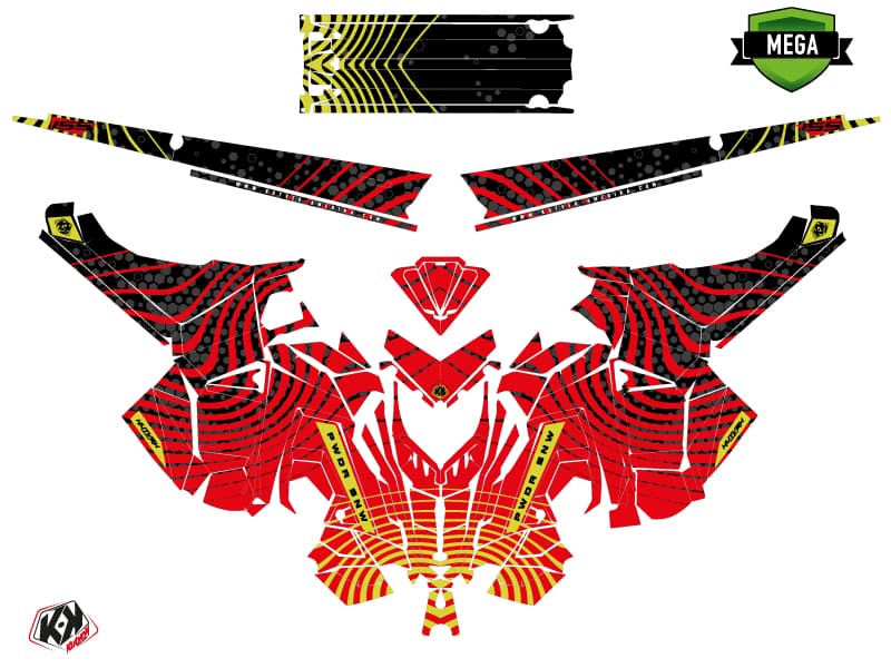 Snowmobile POLARIS RMK PRO AXYS SNW Red-Lime graphic kit | Polaris | Kutvek - View 4