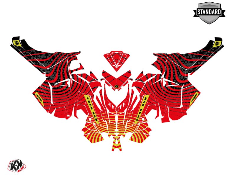 Snowmobile POLARIS 600R Race Sled SNW Red-Lime graphic kit | Polaris | Kutvek - View 2