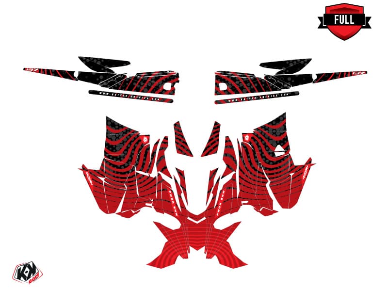Snowmobile YAMAHA SIDEWINDER SRX SNW Red graphic kit | Yamaha | Kutvek - View 3