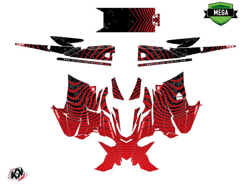 Snowmobile YAMAHA SIDEWINDER SRX SNW Red graphic kit | Yamaha | Kutvek - View 4