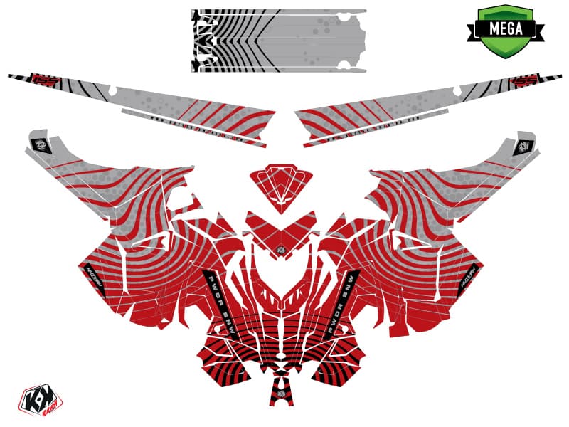 Snowmobile POLARIS RMK PRO AXYS SNW Red-Grey graphic kit | Polaris | Kutvek - View 4