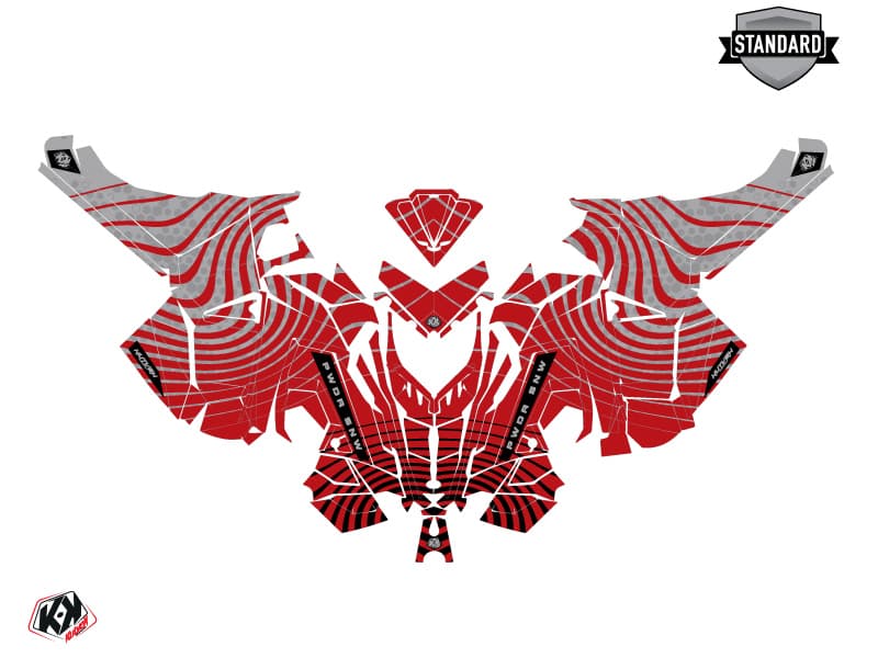 Kit graphique Motoneige POLARIS 600R Race Sled SNW Rouge-Gris | Polaris | Kutvek - View 2