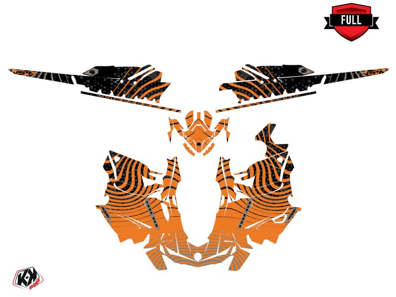 snowmobile skidoo backcountry sport snw black-orange  graphic kit | Skidoo | Kutvek - View 3