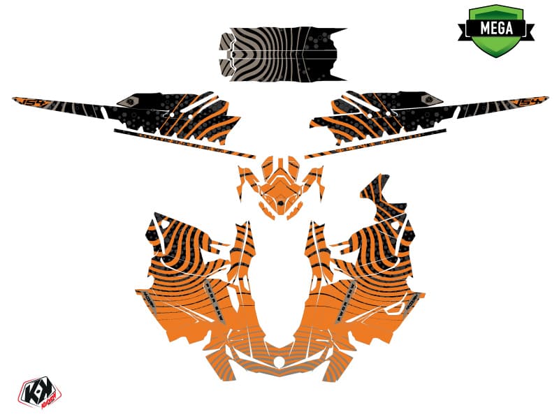 snowmobile skidoo backcountry sport snw black-orange  graphic kit | Skidoo | Kutvek - View 4