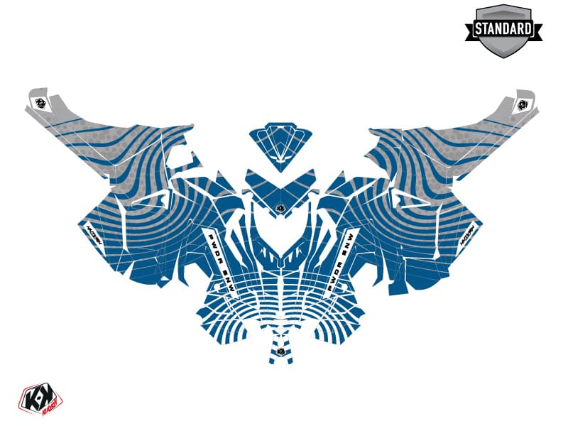 snowmobile polaris 600r race sled snw grey-blue  graphic kit | Polaris | Kutvek - View 2