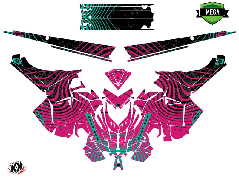 Snowmobile POLARIS RMK PRO AXYS SNW Black-Pink graphic kit | Polaris | Kutvek - View 4
