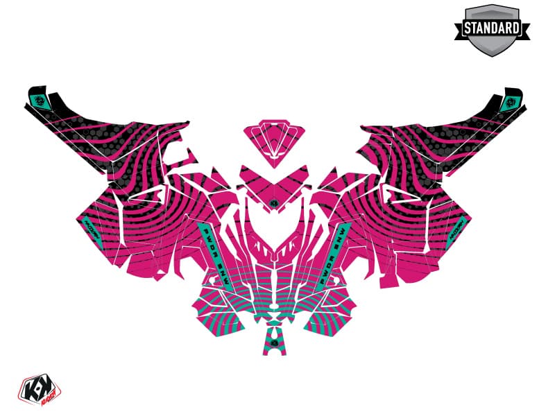 Kit graphique Motoneige POLARIS 600R Race Sled SNW Noir-Rose | Polaris | Kutvek - View 2