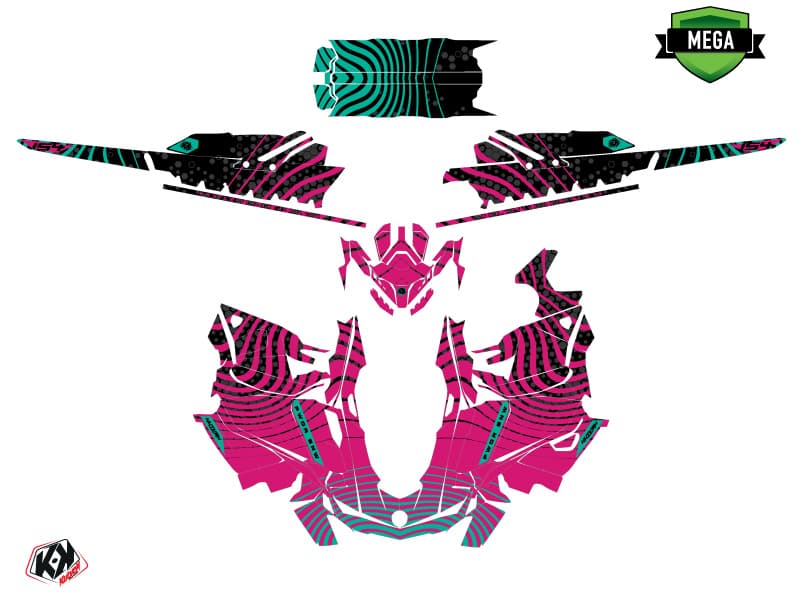 snowmobile skidoo backcountry sport snw black-pink  graphic kit | Skidoo | Kutvek - View 4
