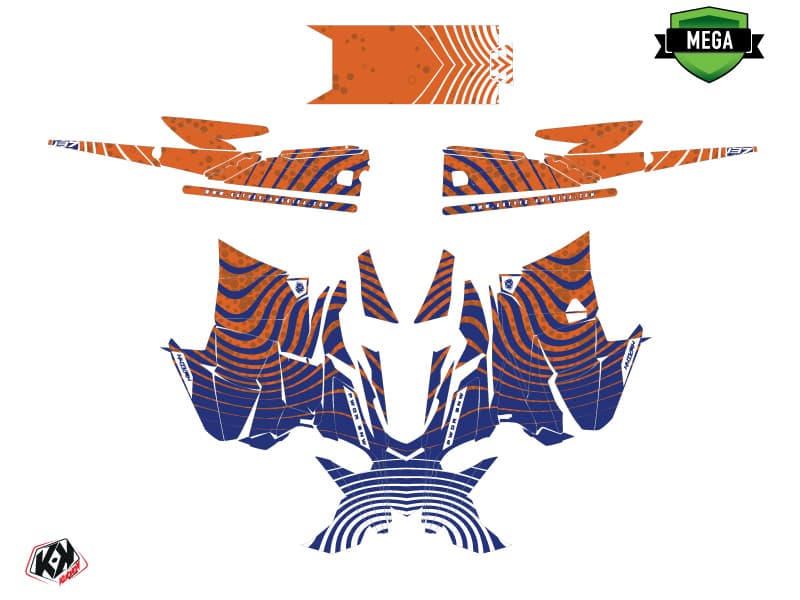 Snowmobile YAMAHA SIDEWINDER SRX SNW Orange graphic kit | Yamaha | Kutvek - View 4